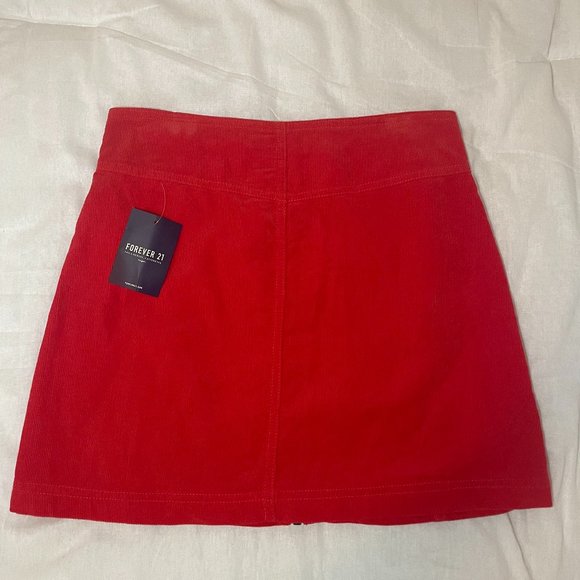 Forever 21 Red Corduroy Mini Skirt - Picture 2 of 3